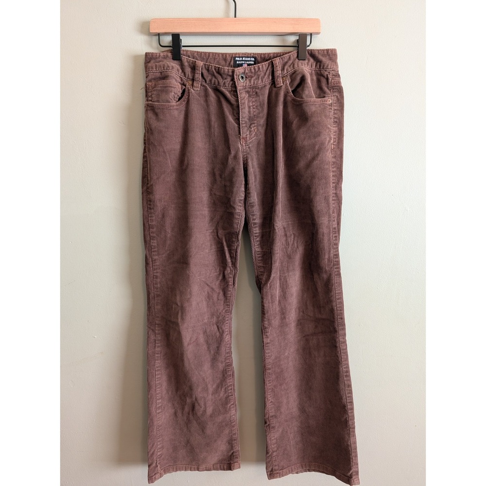Vtg Y2K Polo Jeans Co Ralph Lauren Brown Corduroy Pants Straight Leg Chocolate